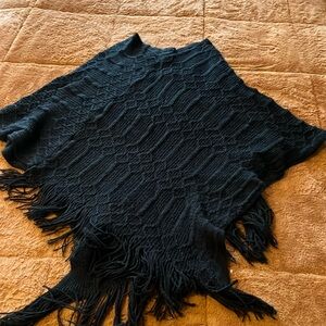 Black cable poncho